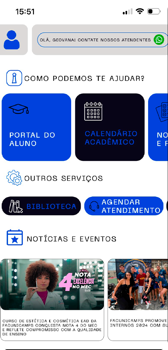 Recurso do app Minha Fac 02